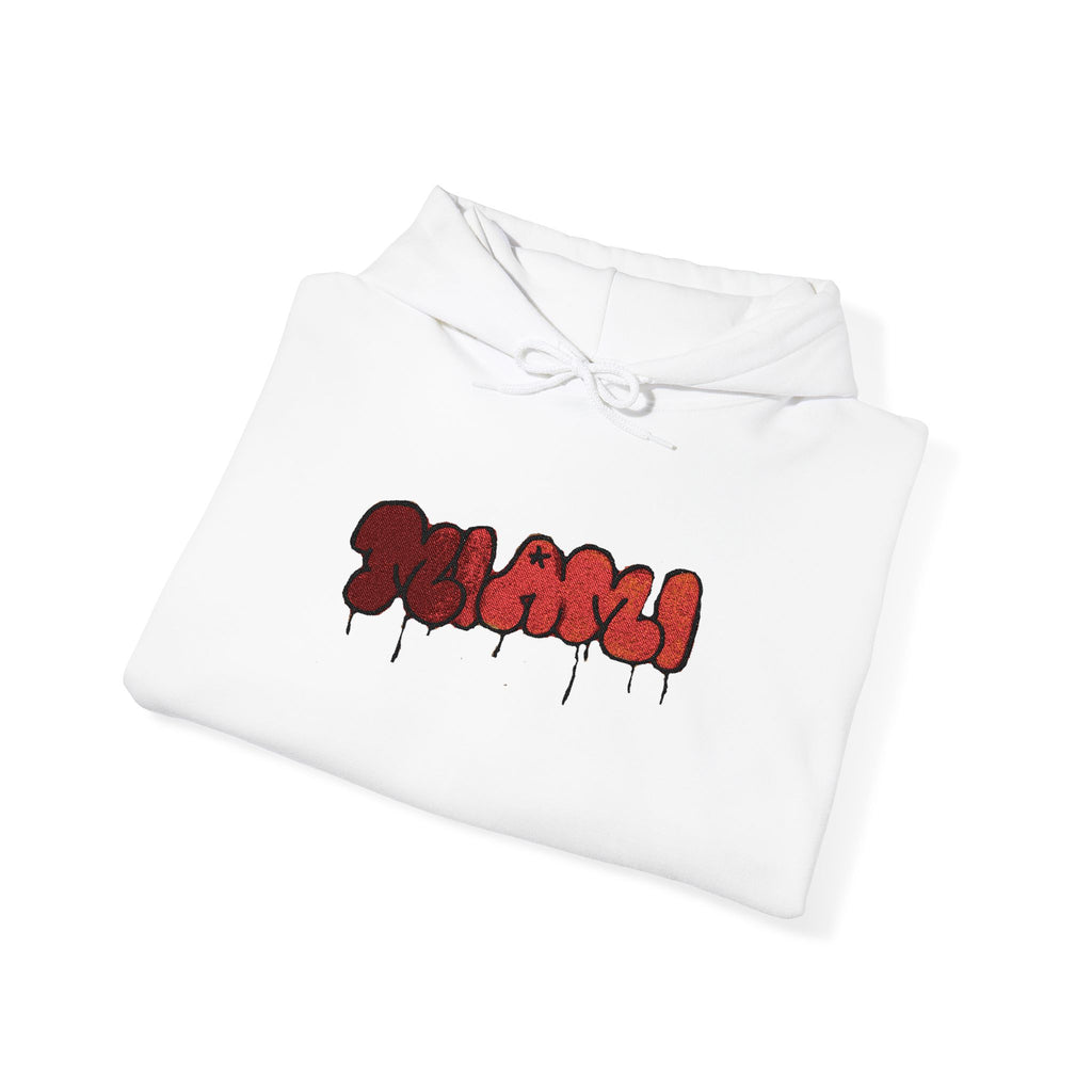Embroidered Miami Hooded Sweatshirt