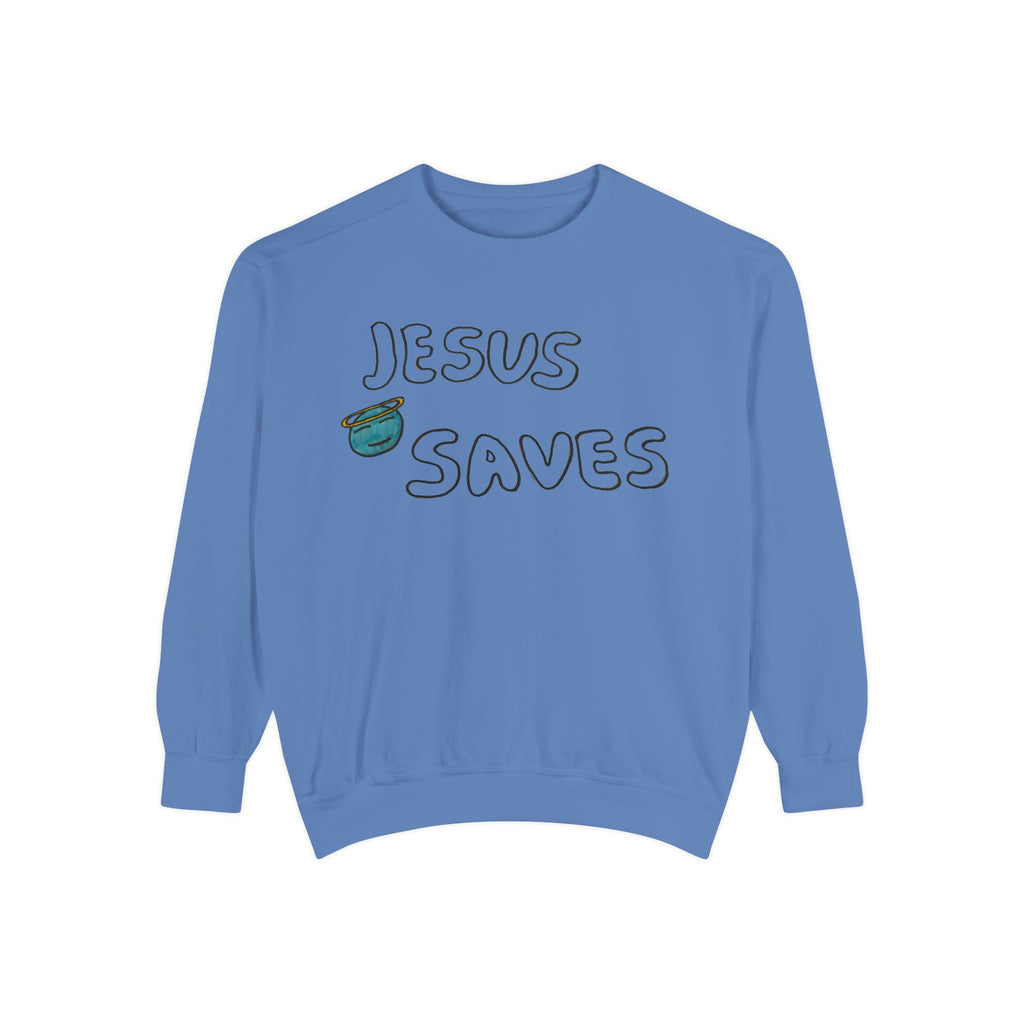 Jesus Saves Embroidered Sweatshirt