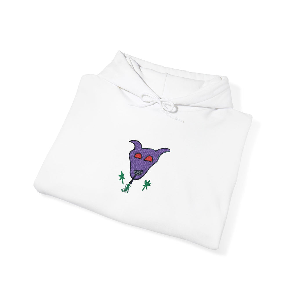 Purple Monster Embroidered Hooded Sweatshirt