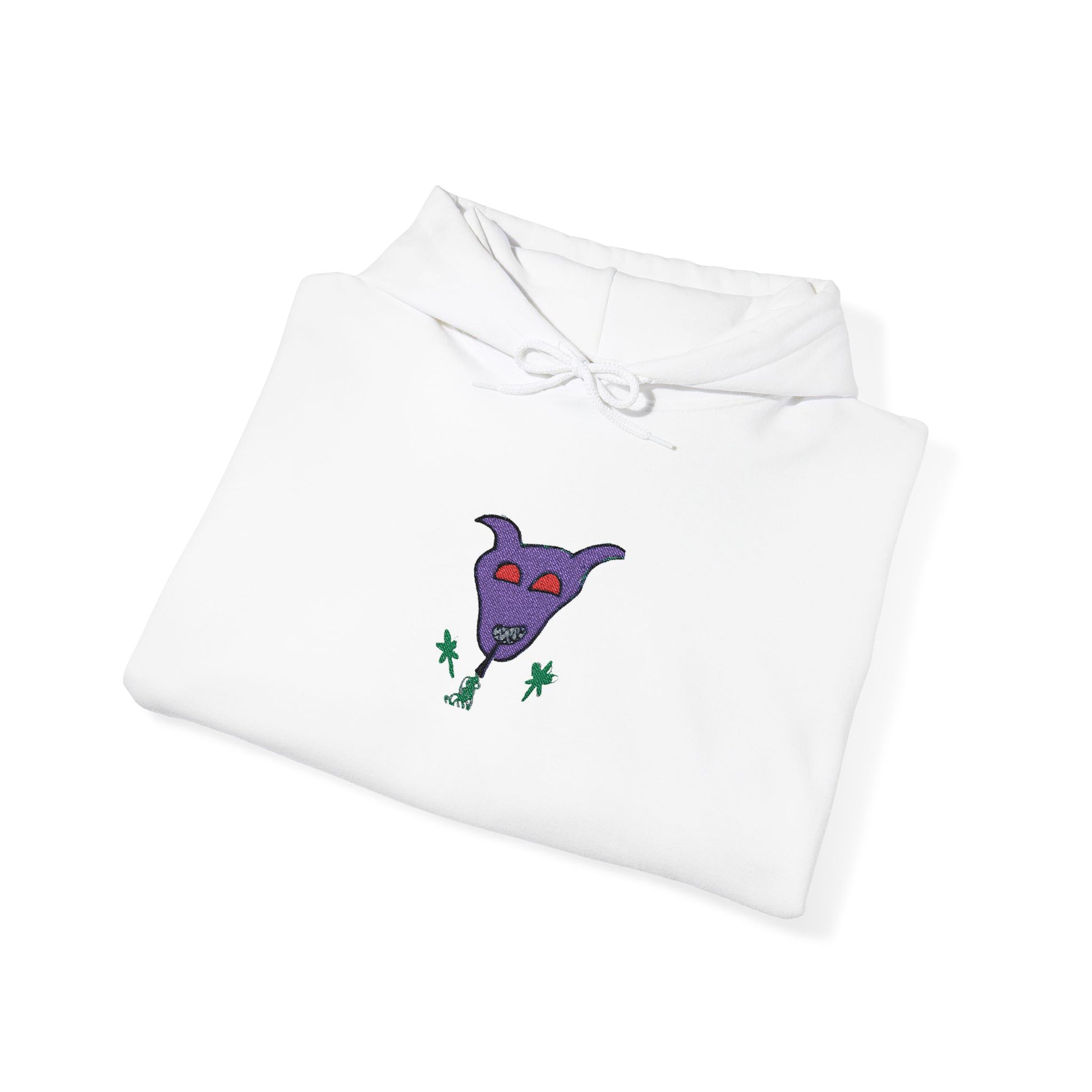 Purple Monster Embroidered Hooded Sweatshirt