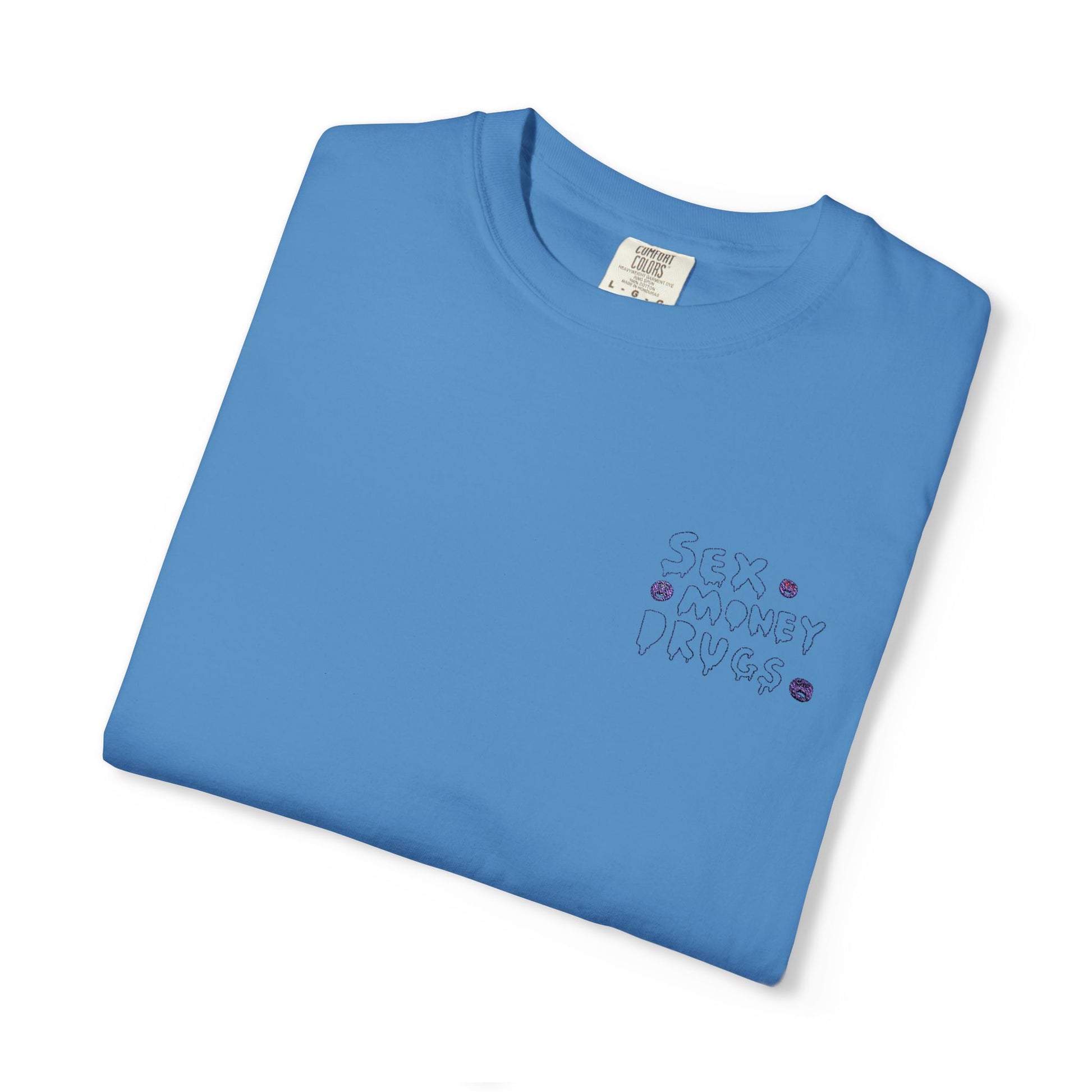 Sex Money Drugs - Embroidery Stitch T-shirt